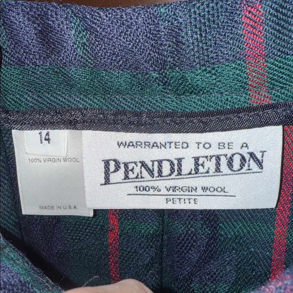 Vintage Pendleton classic preppy plaid hidden floral pleated skirt 14 Petite